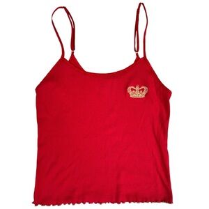 Victoria's Secret Y2K Red Camisole with Gold Crown Women’s Size XS Sexy Tank Top
